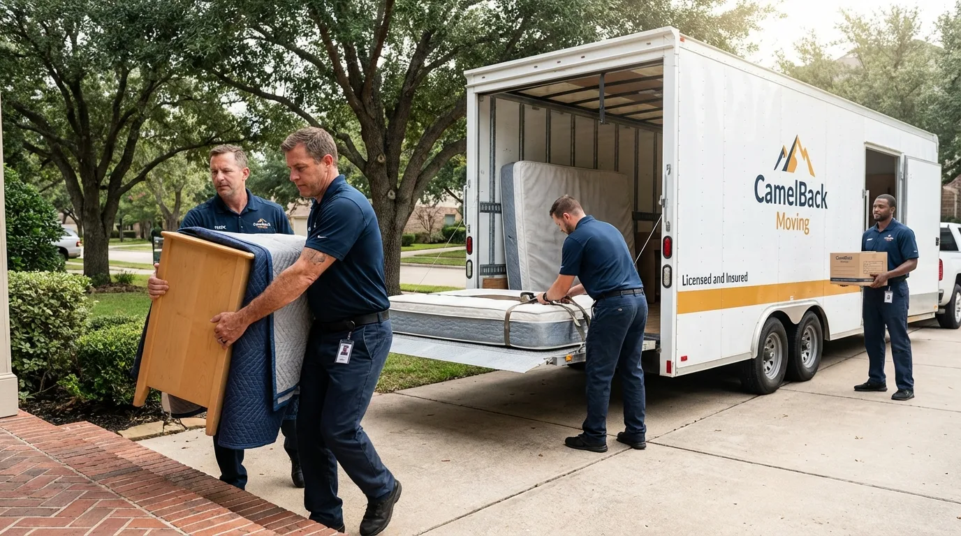 Crew loading residential truck for cross-state move from Bloomingdale, NJ